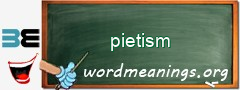 WordMeaning blackboard for pietism